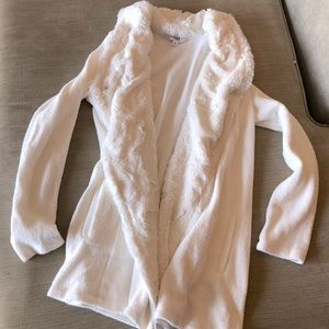 White Cardigan Sweater.